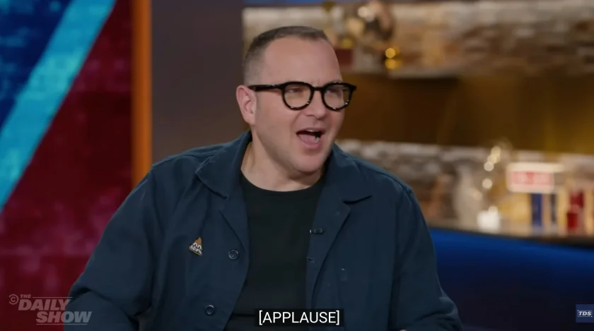A screenshot of me at my desk, doing a livecast.